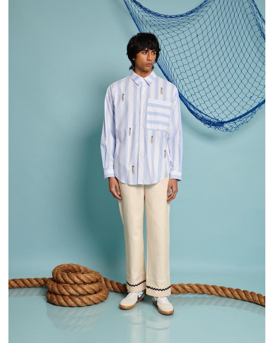 Sister Jane Blue Fisher Stripe Shirt