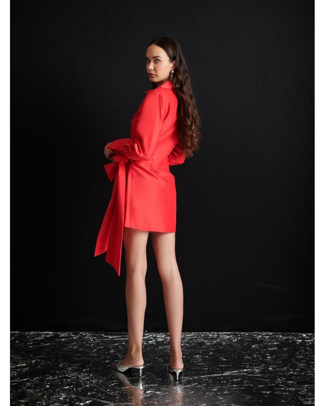 Sister Jane Red Ghospell Otillie Taffeta Mini Dress