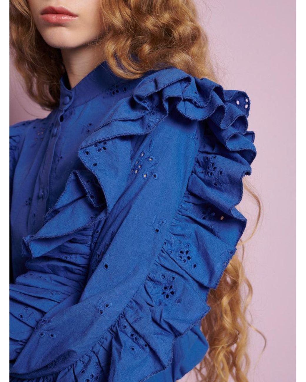 Sister Jane Blue Meadow Sage Ruffle Blouse