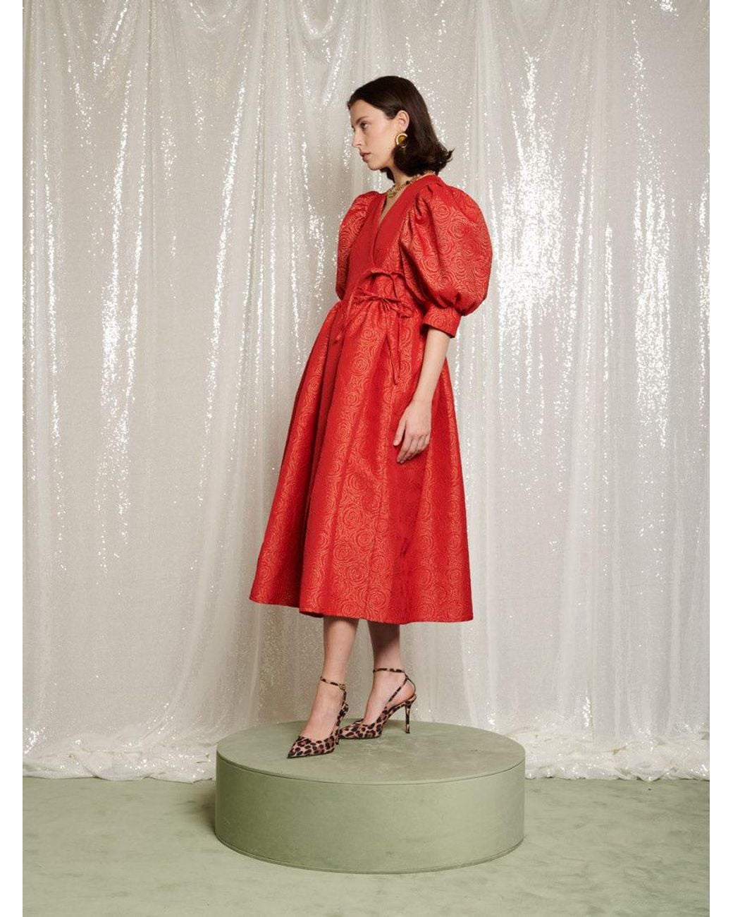 Sister Jane Red Dream La Dolce Vita Wrap Midi Dress