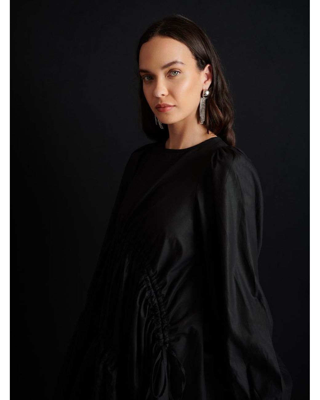 Sister Jane Black Ghospell Noor Ruched Mini Dress