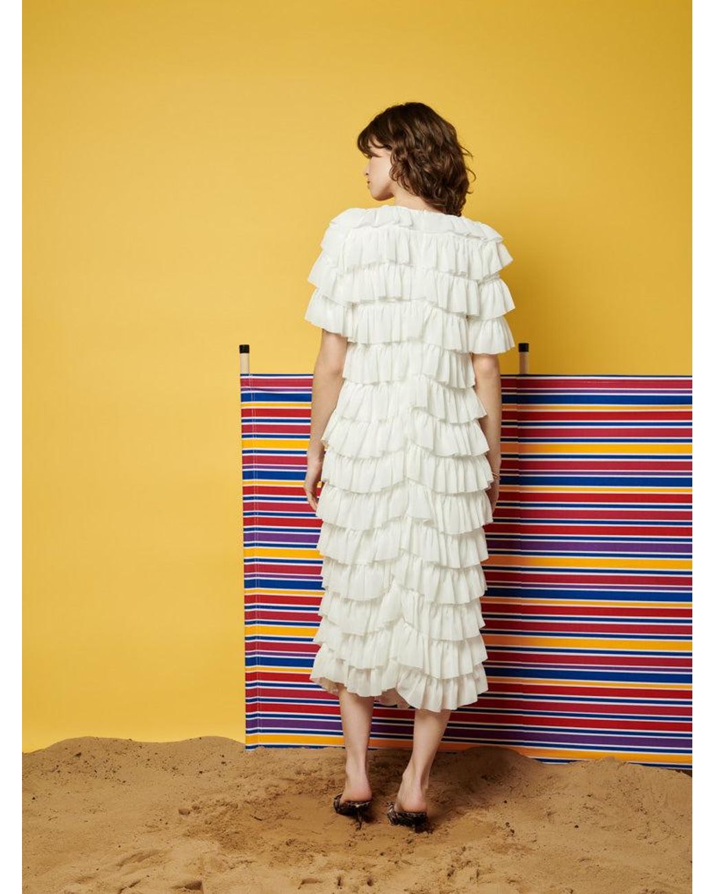 Sister Jane Ghospell Angelica Ruffled Midi Dress in Yellow
