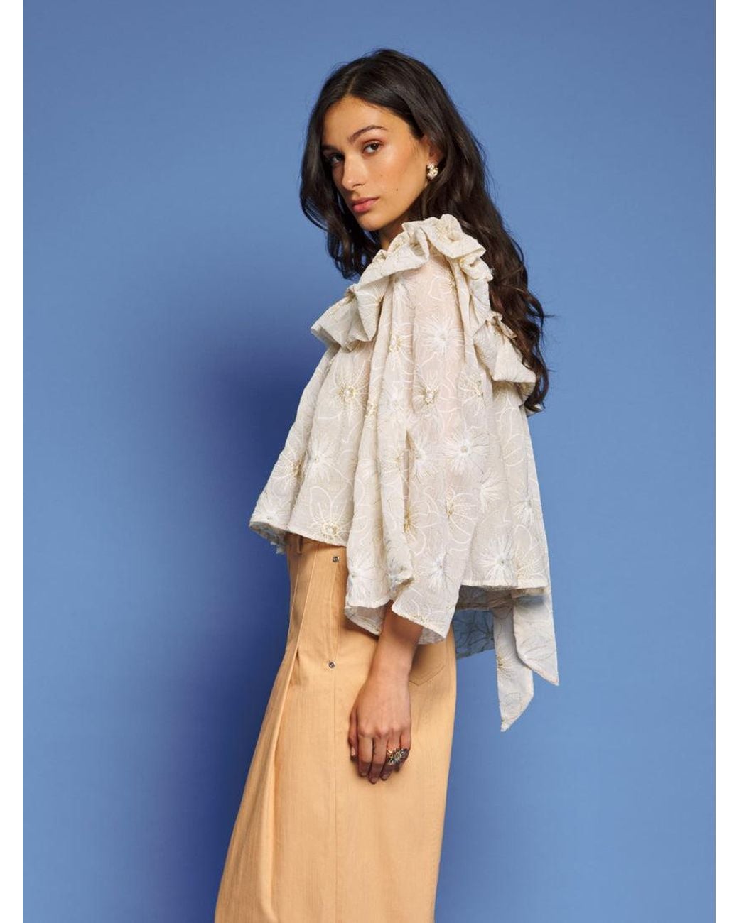 Sister Jane Blue Dream Faye Embroidered Blouse