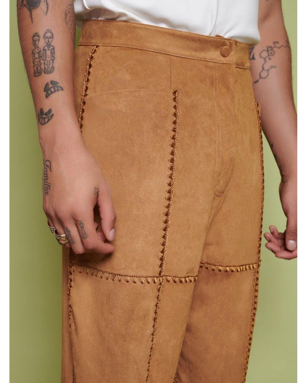 Sister Jane Green Clay Patchwork Trousers