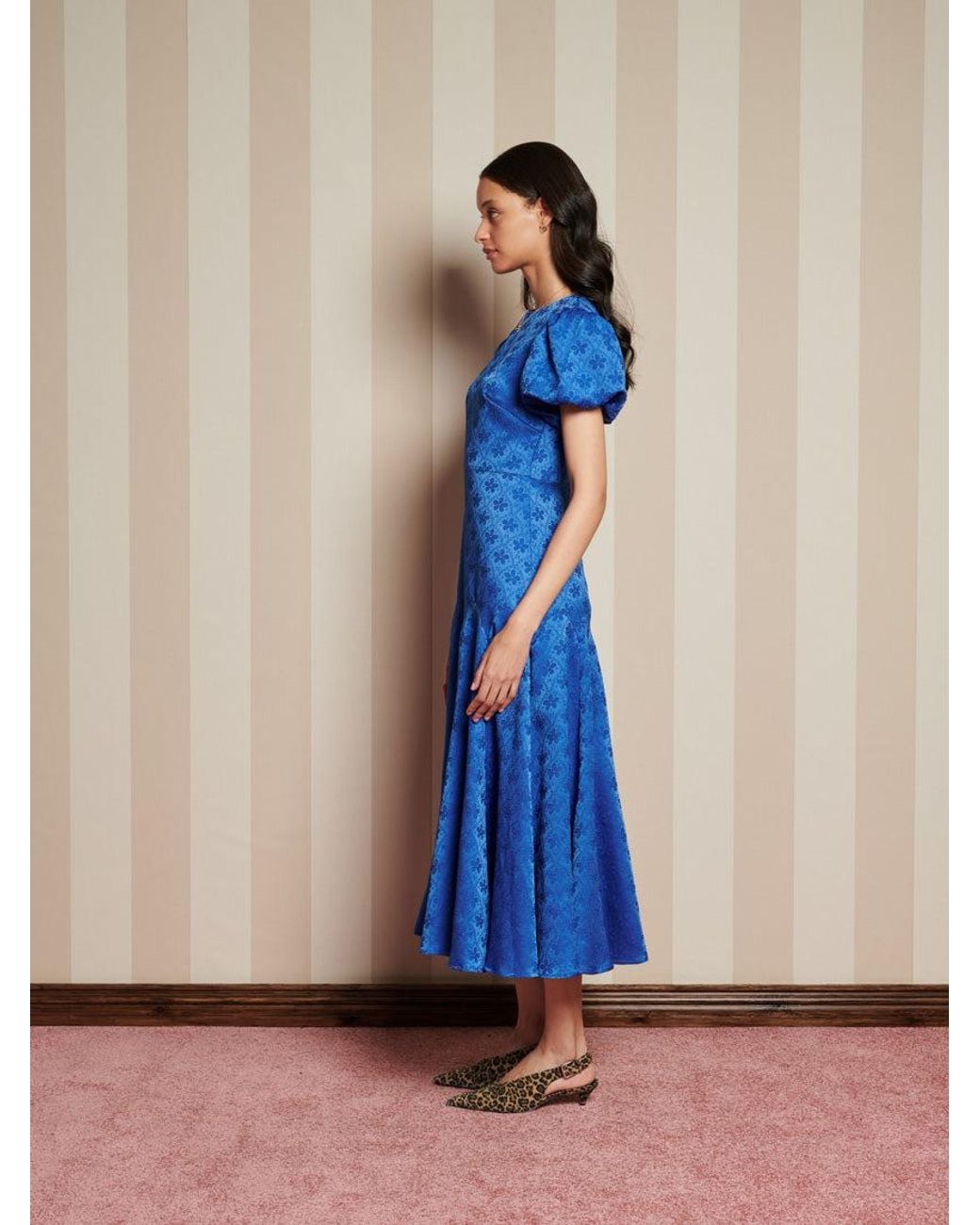 Sister Jane Oriel Jacquard Midi Dress in Blue | Lyst UK