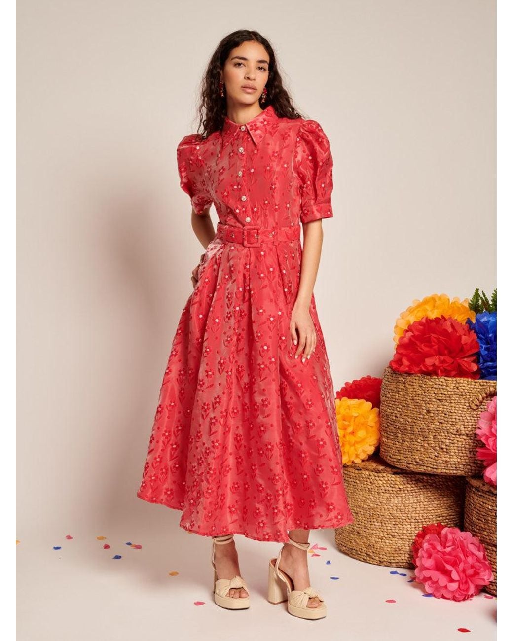 Sister Jane Enchanted Jacquard Midi Dress in Red | Lyst Sister Jane Enchanted Jacquard Midi Dress in Red | Lyst
