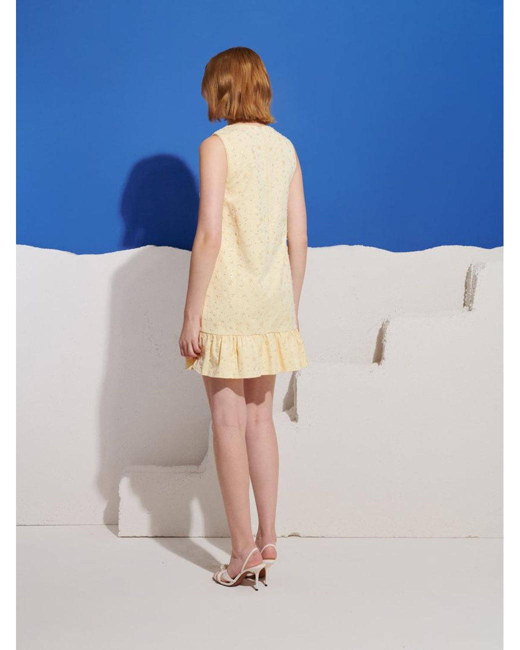 Sister Jane Blue Lemon Zest Embellished Mini Dress