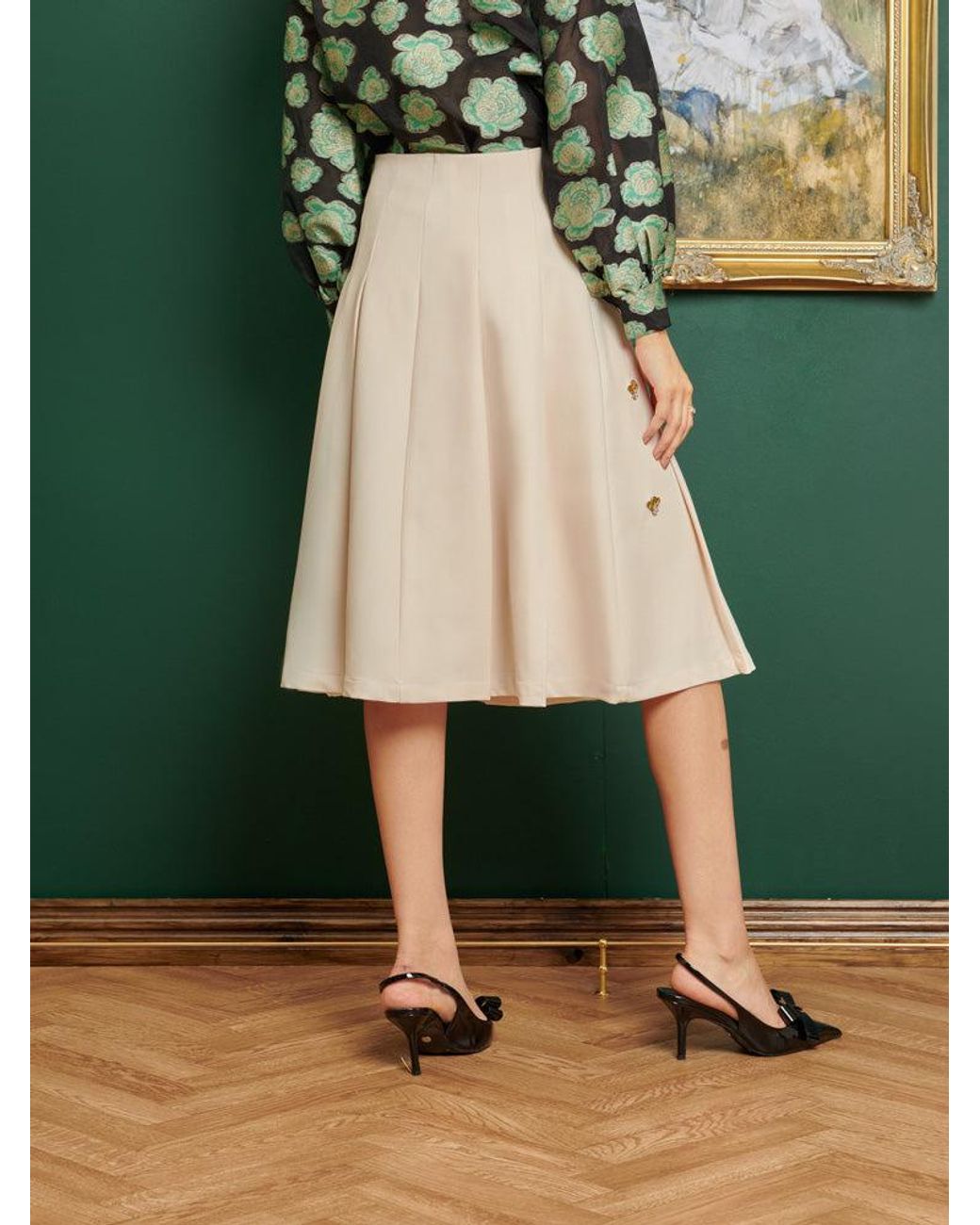 Sister Jane Green Dream Rococo Embellished Pleated Skirt