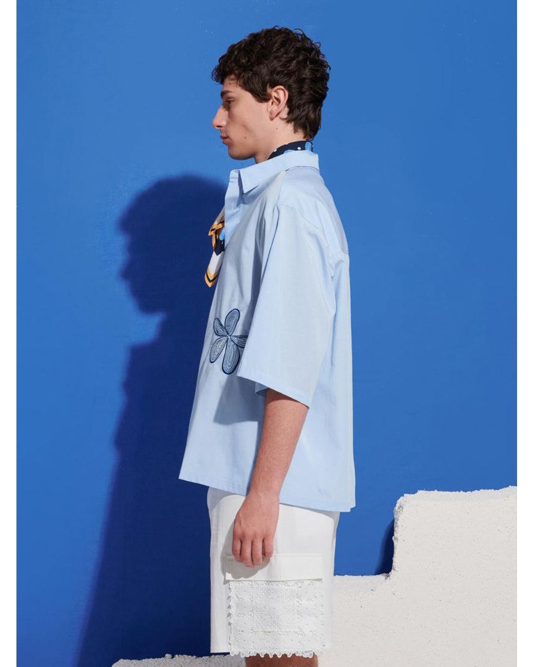 Sister Jane Blue Siro Embroidered Boxy Shirt
