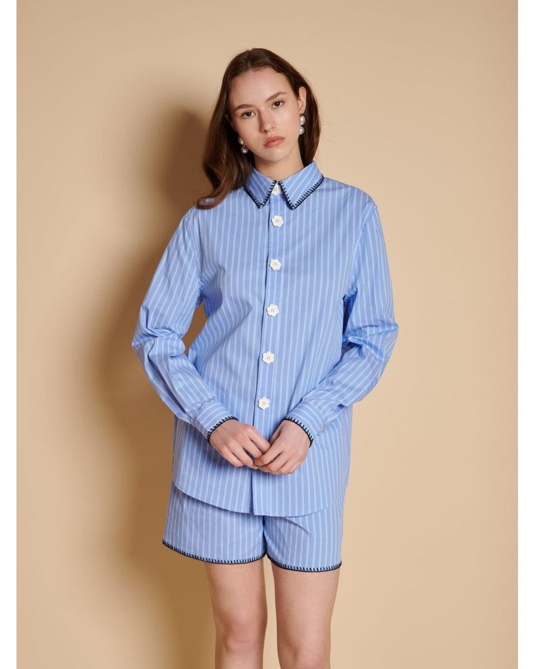 Sister Jane Blue Isak Stripe Shirt