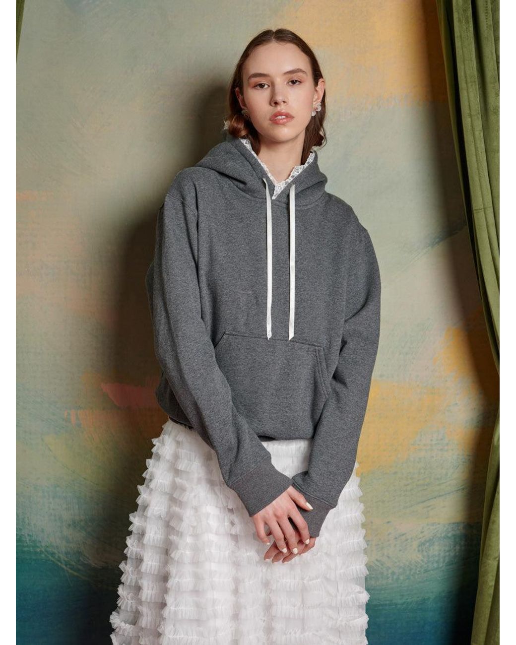 Sister Jane Green Elodie Lace Trim Hoodie
