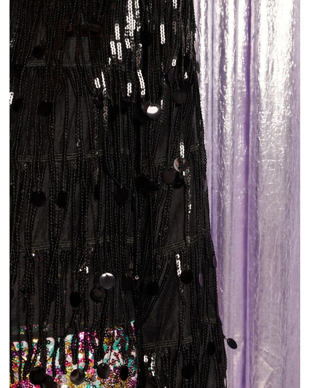 Sister Jane Black Heather Sequin Fringe Top