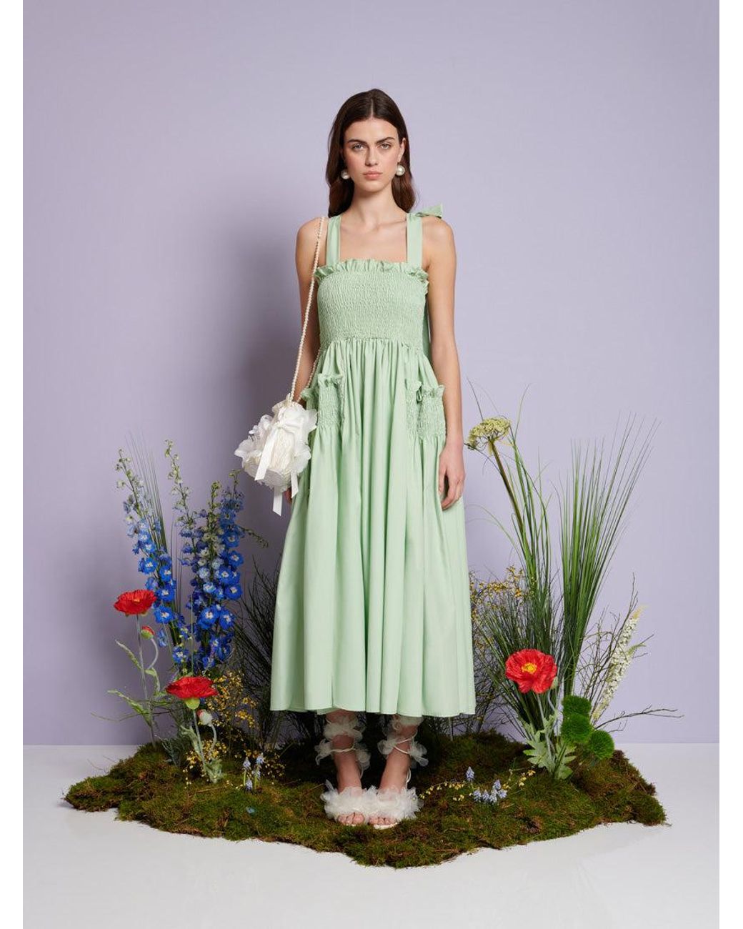 Sister Jane Green Dream Grassland Cross Straps Midi Dress