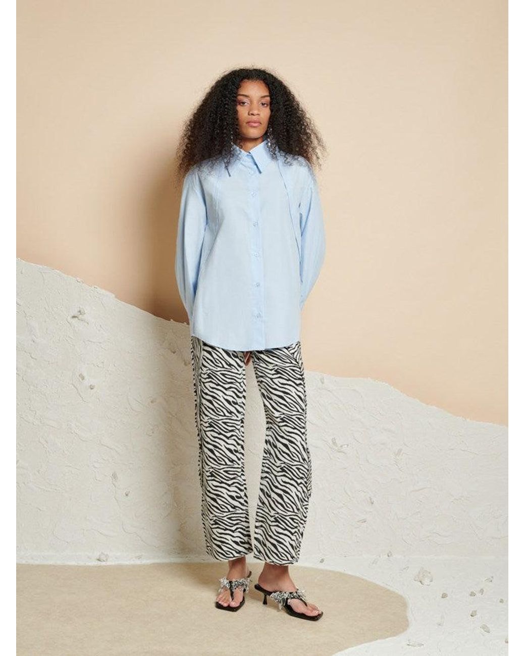 Sister Jane Blue Ghospell Nico Curved Seam Shirt