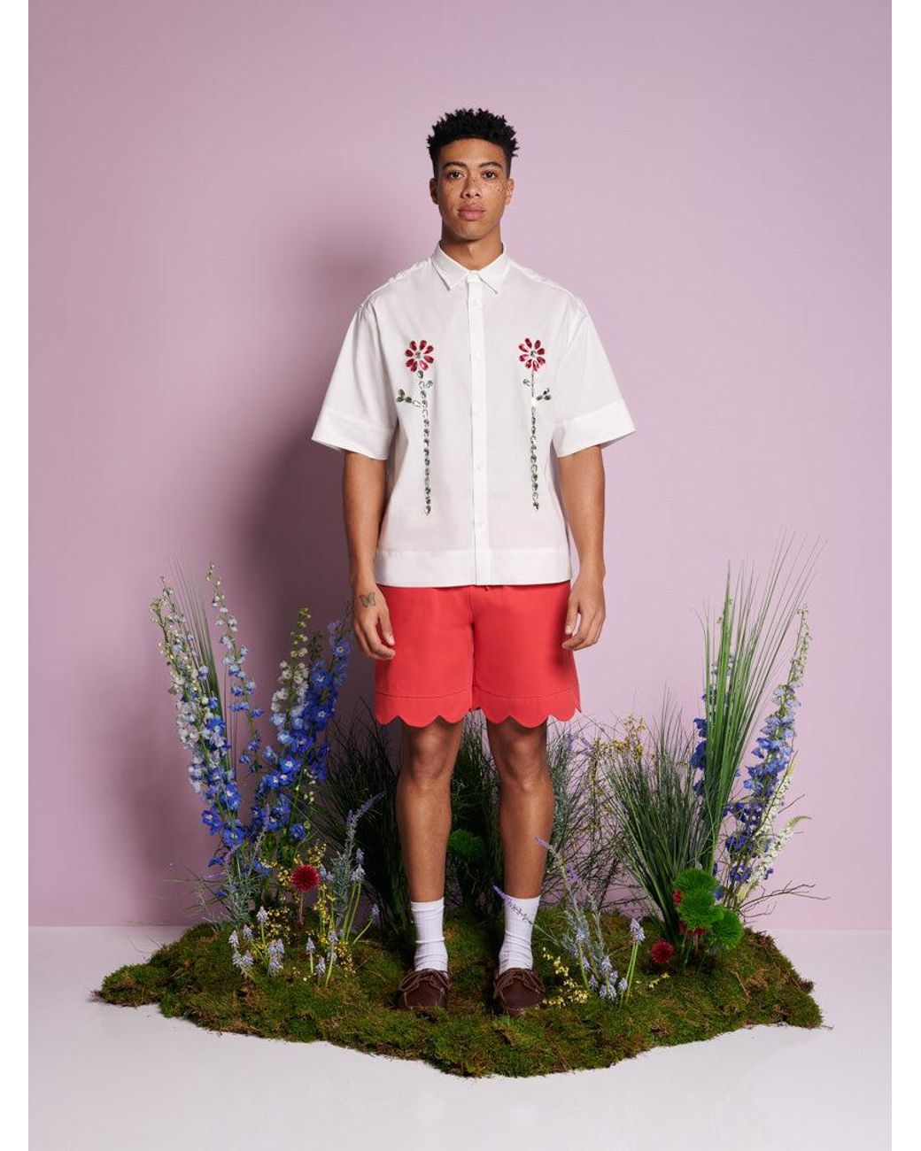 Sister Jane Red Chirp Scallop Shorts