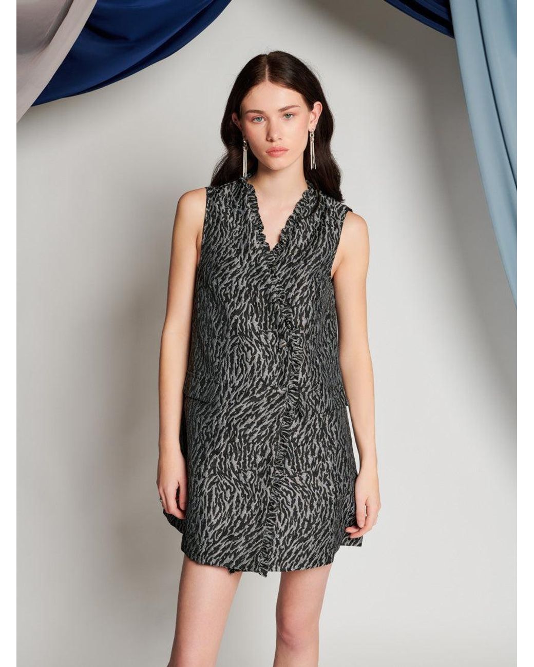 Sister Jane Gray Ghospell Jocelyn Wrap Mini Dress