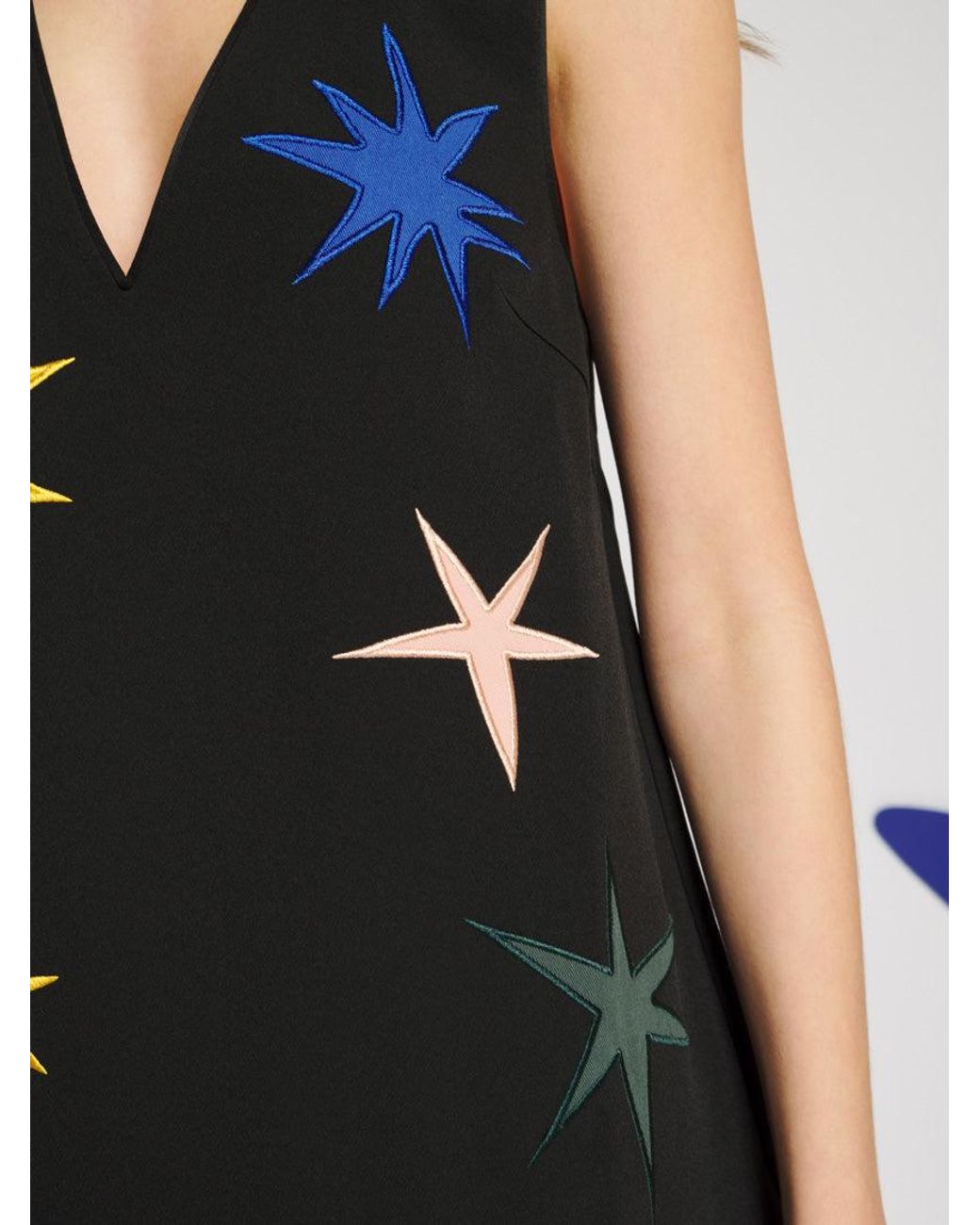 Sister Jane Black Rayon Applique Mini Dress