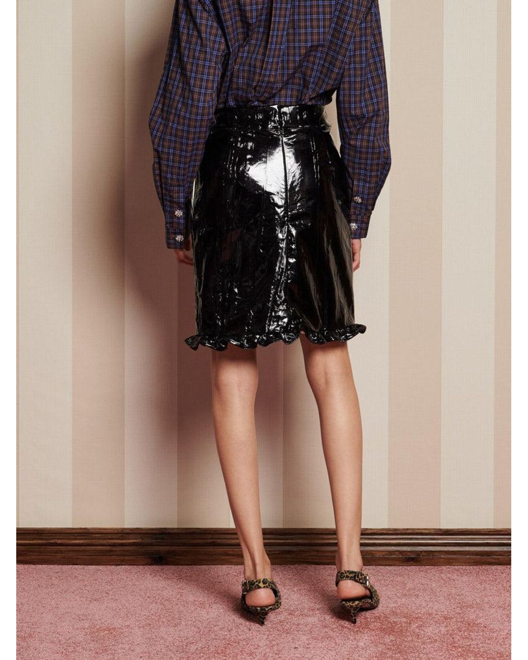 Sister Jane Brown Lunette Pu Midi Skirt