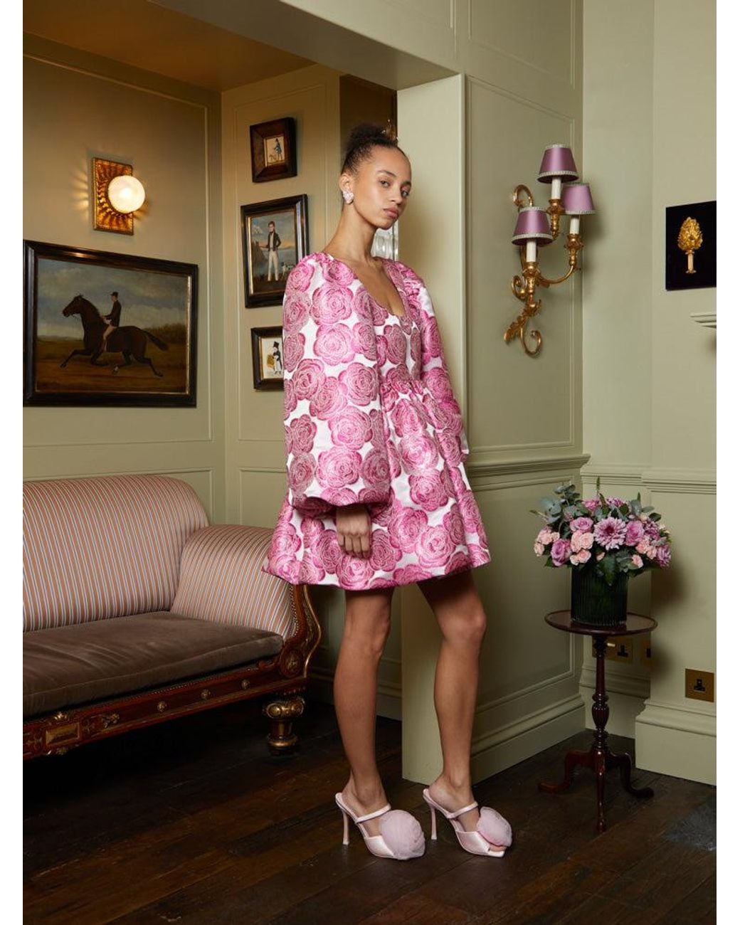 Sister Jane Rose Jacquard Mini Dress in Pink | Lyst UK
