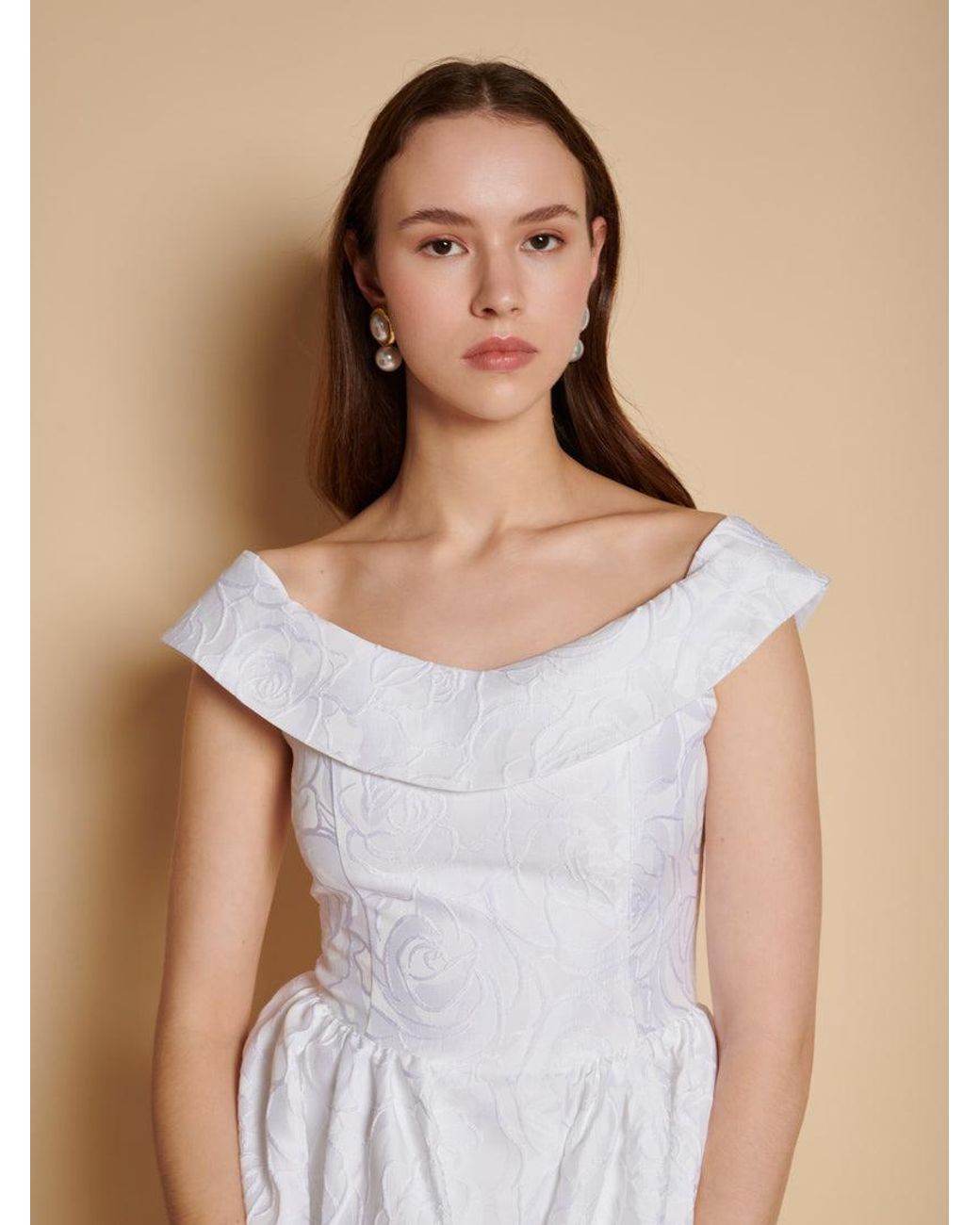 Sister Jane Natural Willow Jacquard Mini Dress