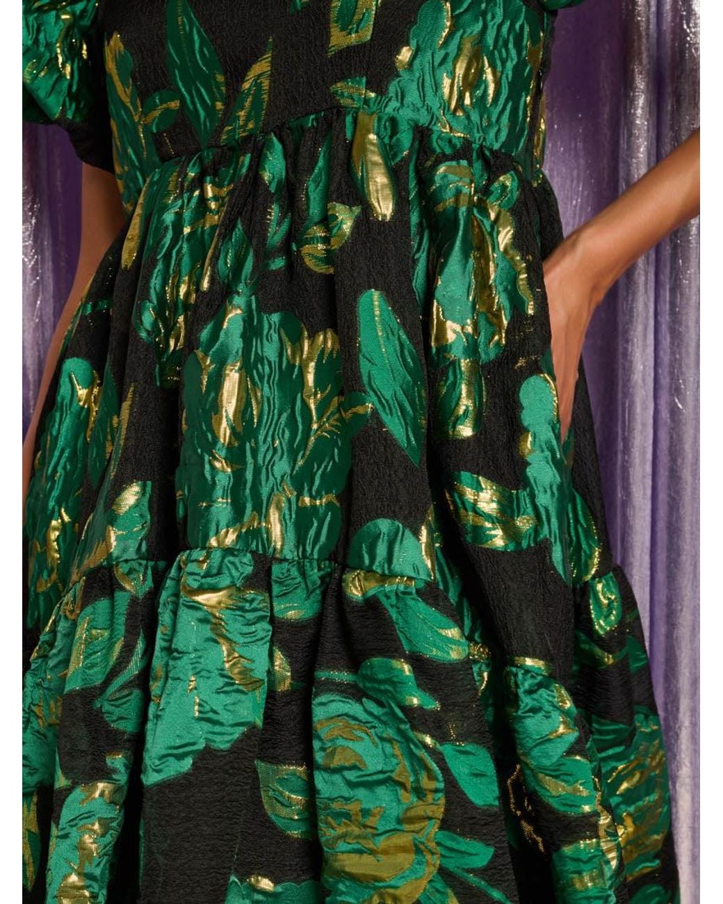 Sister Jane Green Manor Jacquard Midi Dress