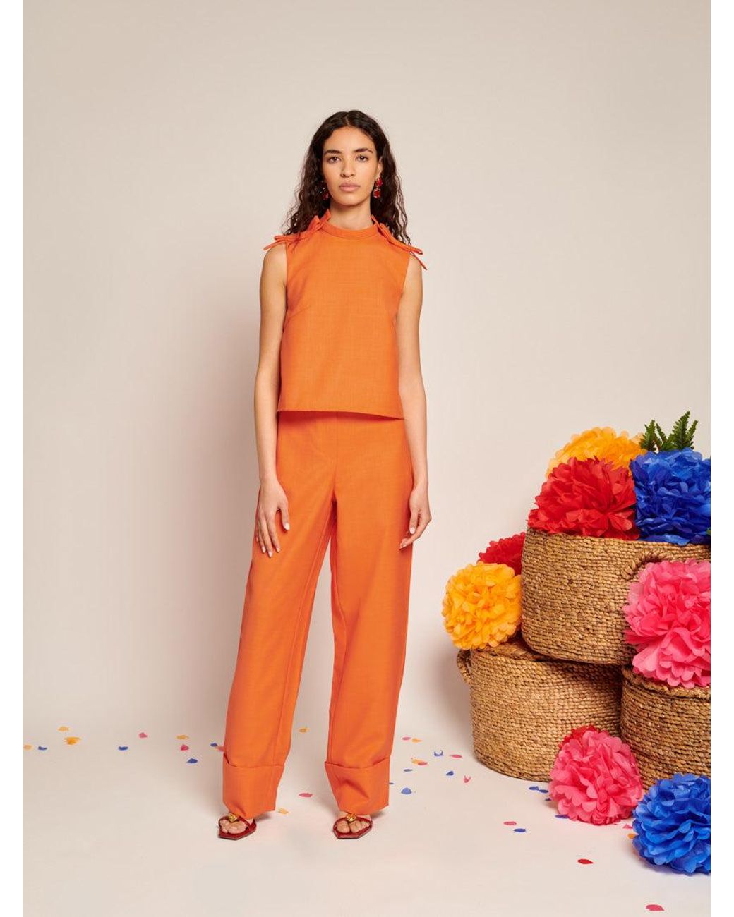 Sister Jane Orange Neroli Bow Crop Top