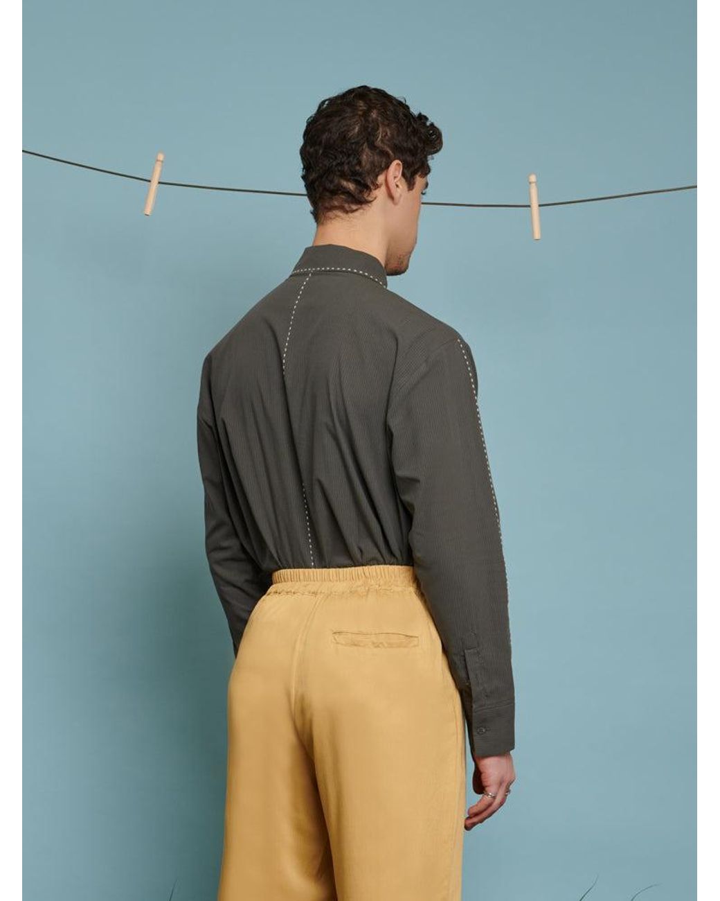 Sister Jane Gray Norma Stitch Detail Shirt