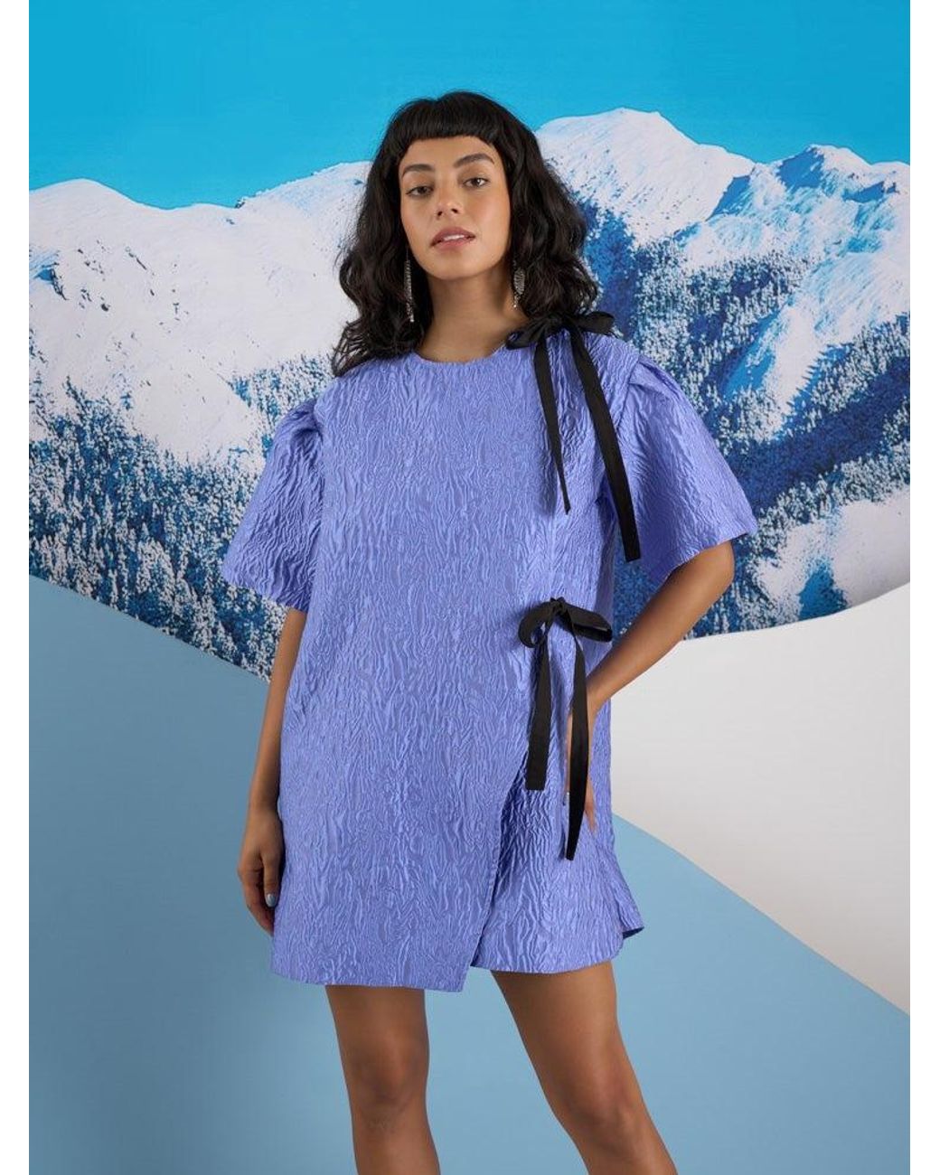 Sister Jane ワンピース Lilith Jacquard Wrap Dress DRD485 Sister Jane Ghospell Raya Jacquard Wrap Dress in Blue | Lyst