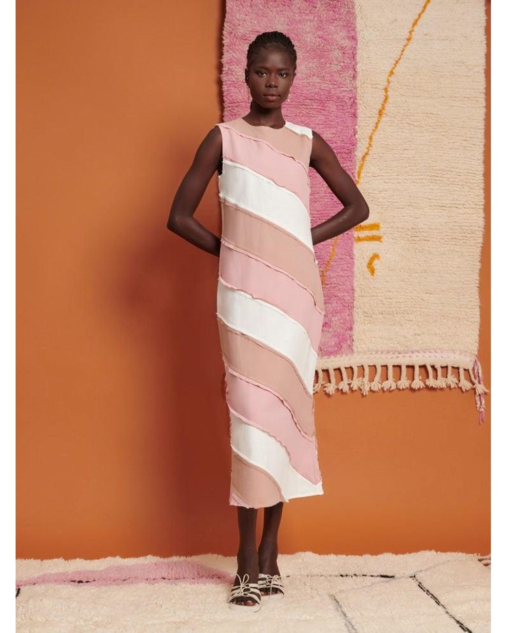Sister Jane Orange Ghospell Bea Striped Midi Dress