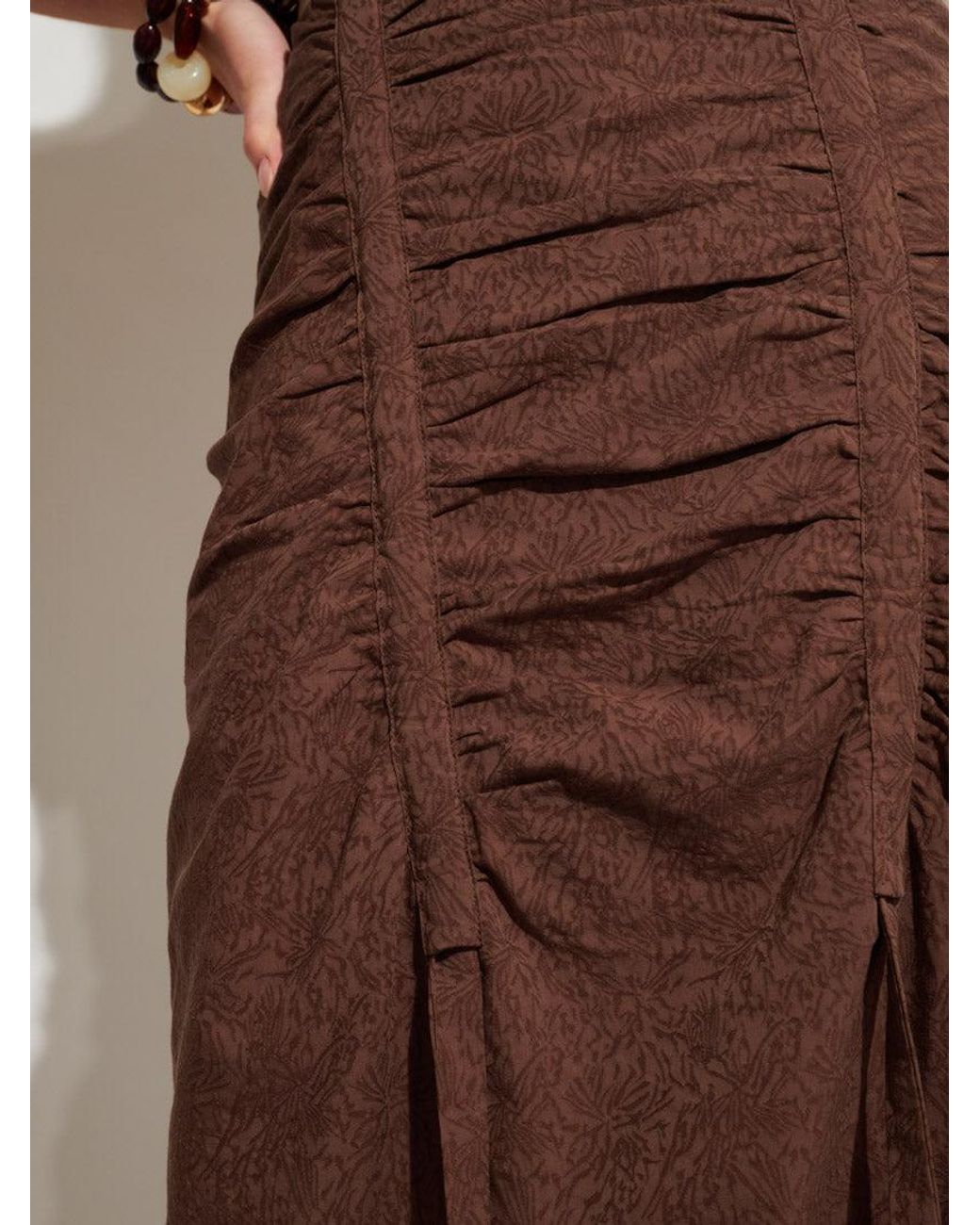 Sister Jane Brown Ghospell Tania Ruched Midi Skirt