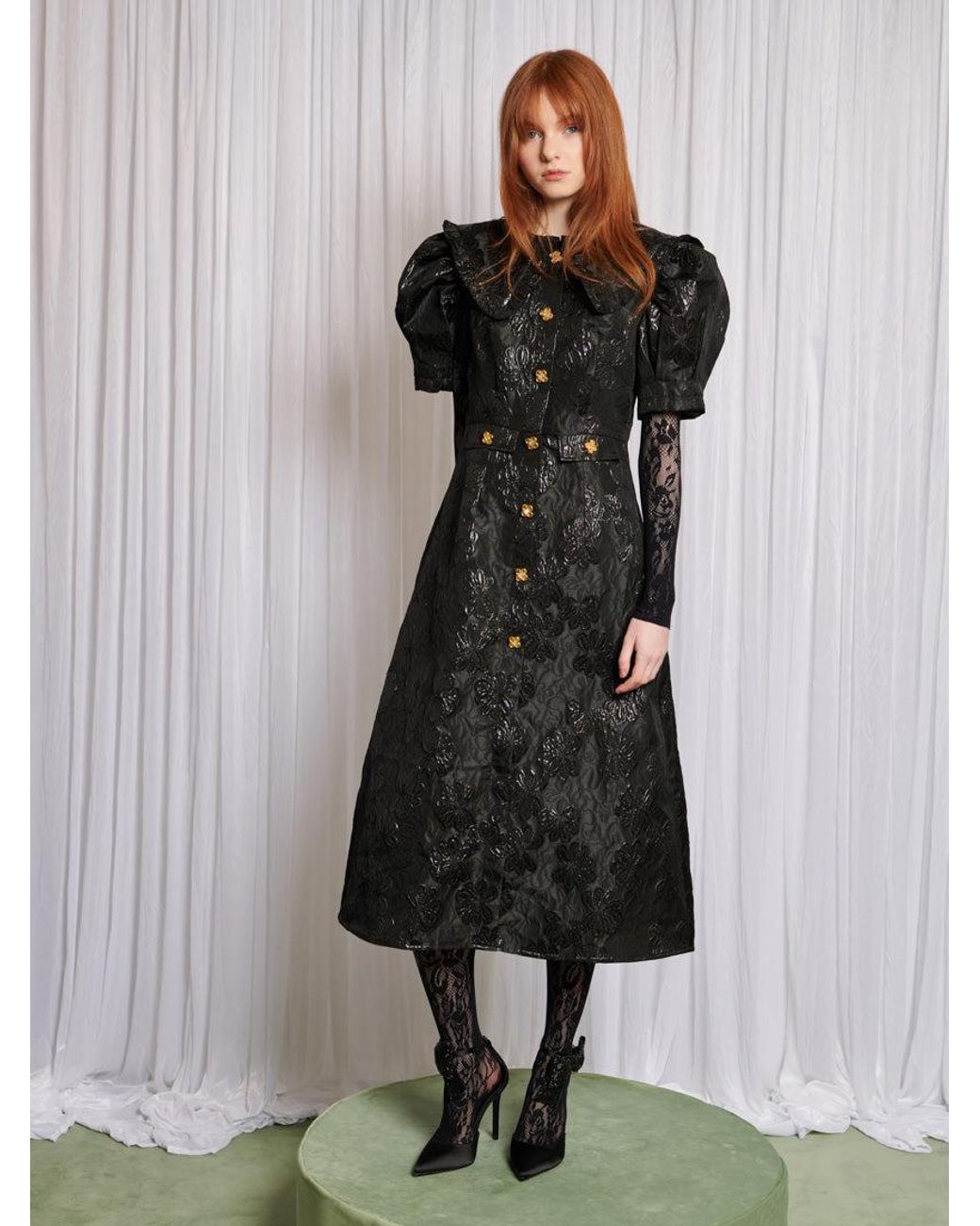 Sister Jane Ravel Jacquard Midi Dress in Grey | Lyst UK