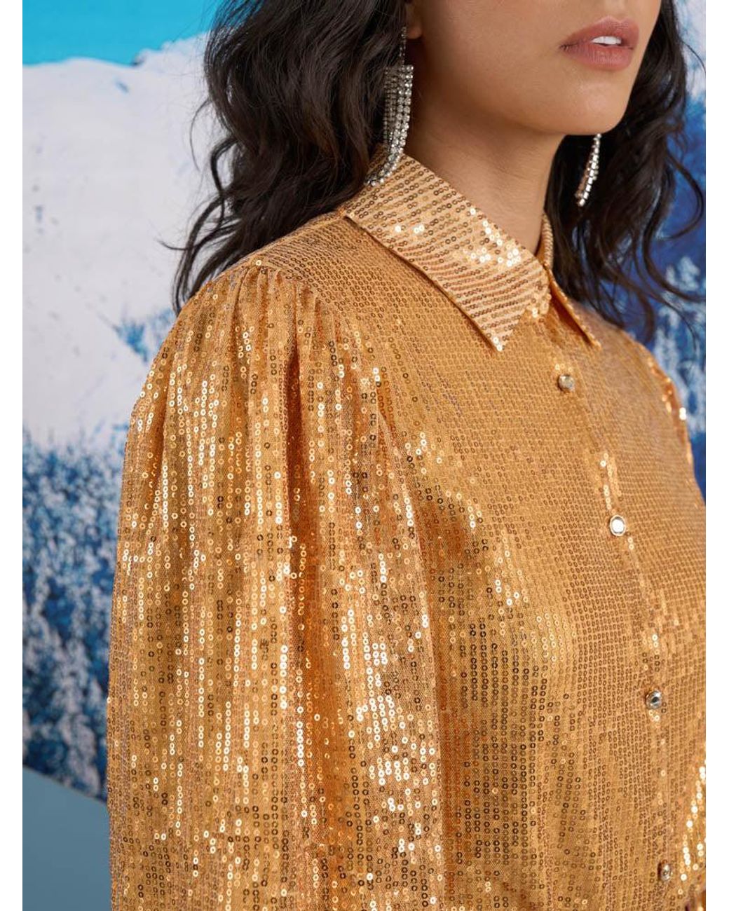 Sister Jane Blue Ghospell Tilda Sequin Shirt