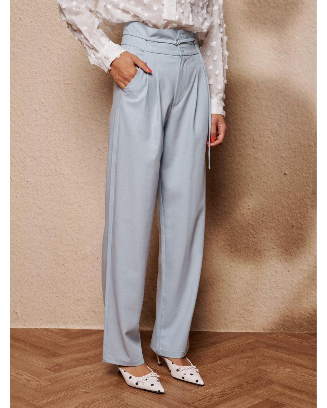 Sister Jane Blue Evander High Waisted Trousers