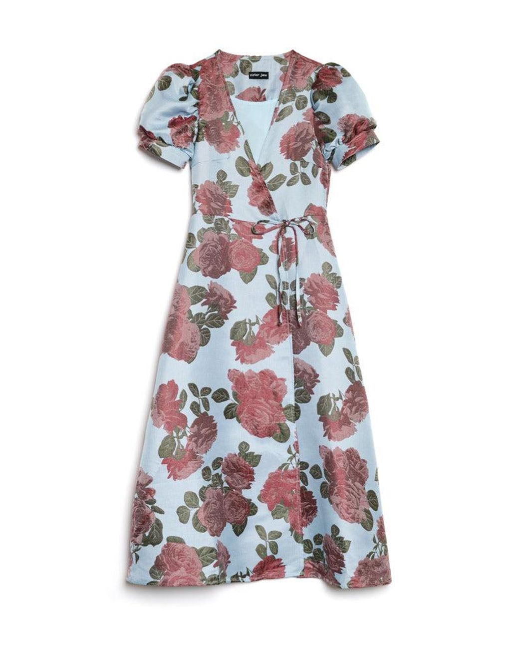 Sister Jane Brown Glowstate Jacquard Wrap Dress
