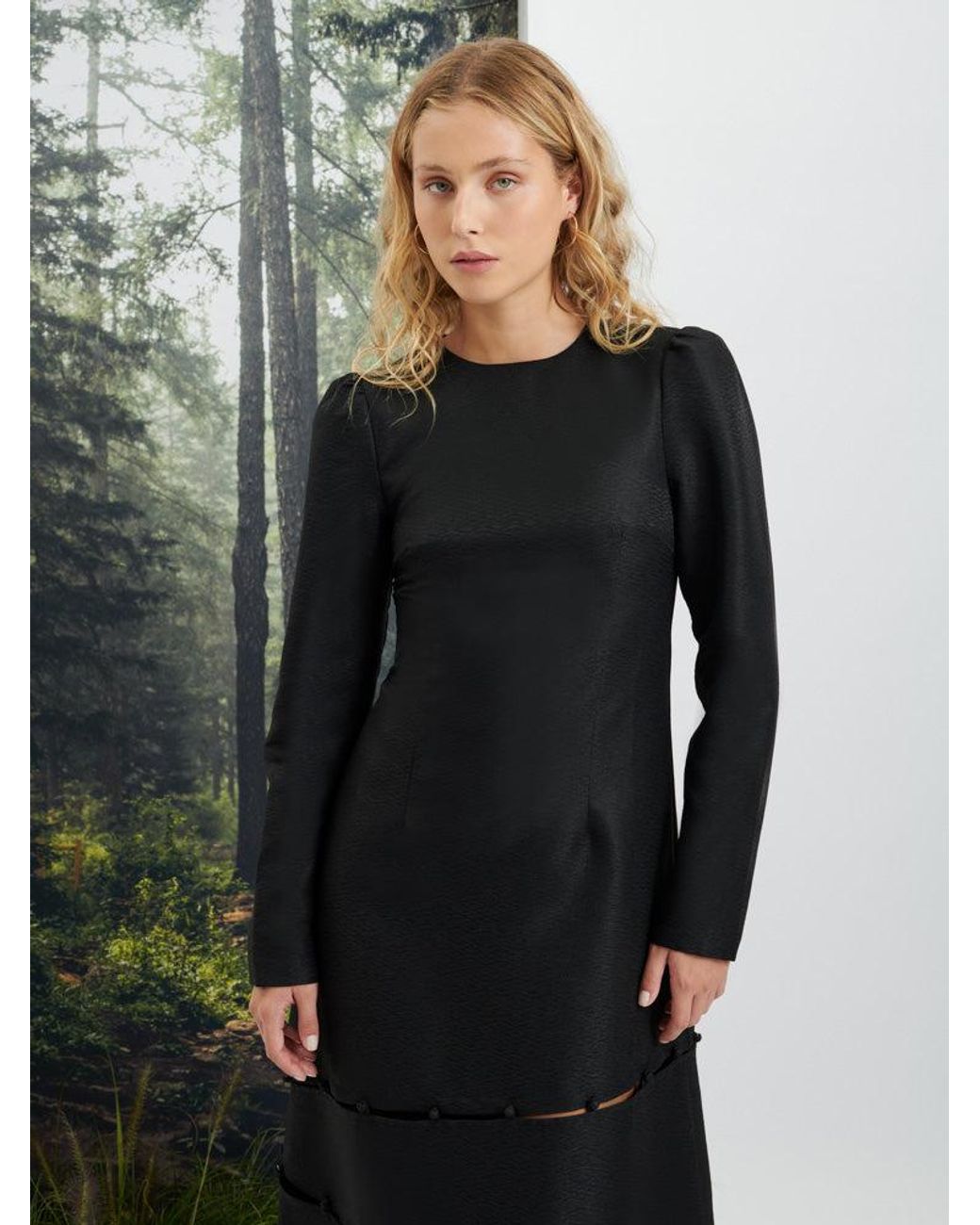 Sister Jane Black Ghospell Tabitha Button Up Midi Dress