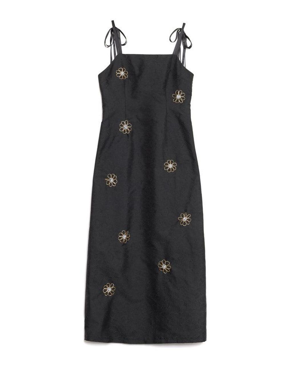 Sister Jane Gray Dream Sol De Noche Beaded Midi Dress