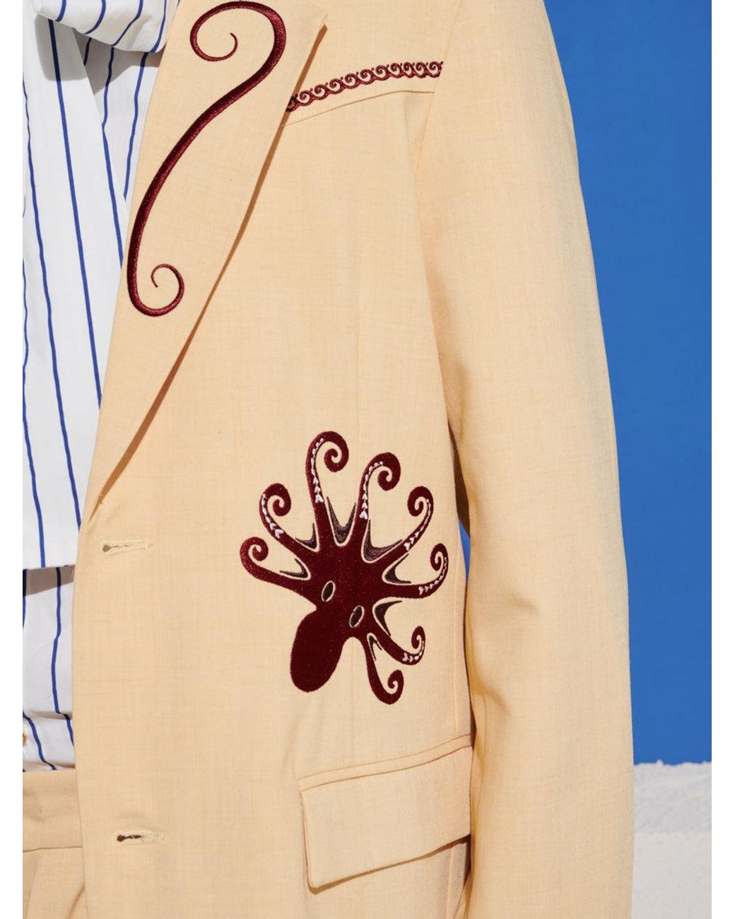 Sister Jane Blue Helios Embroidered Single Breasted Blazer