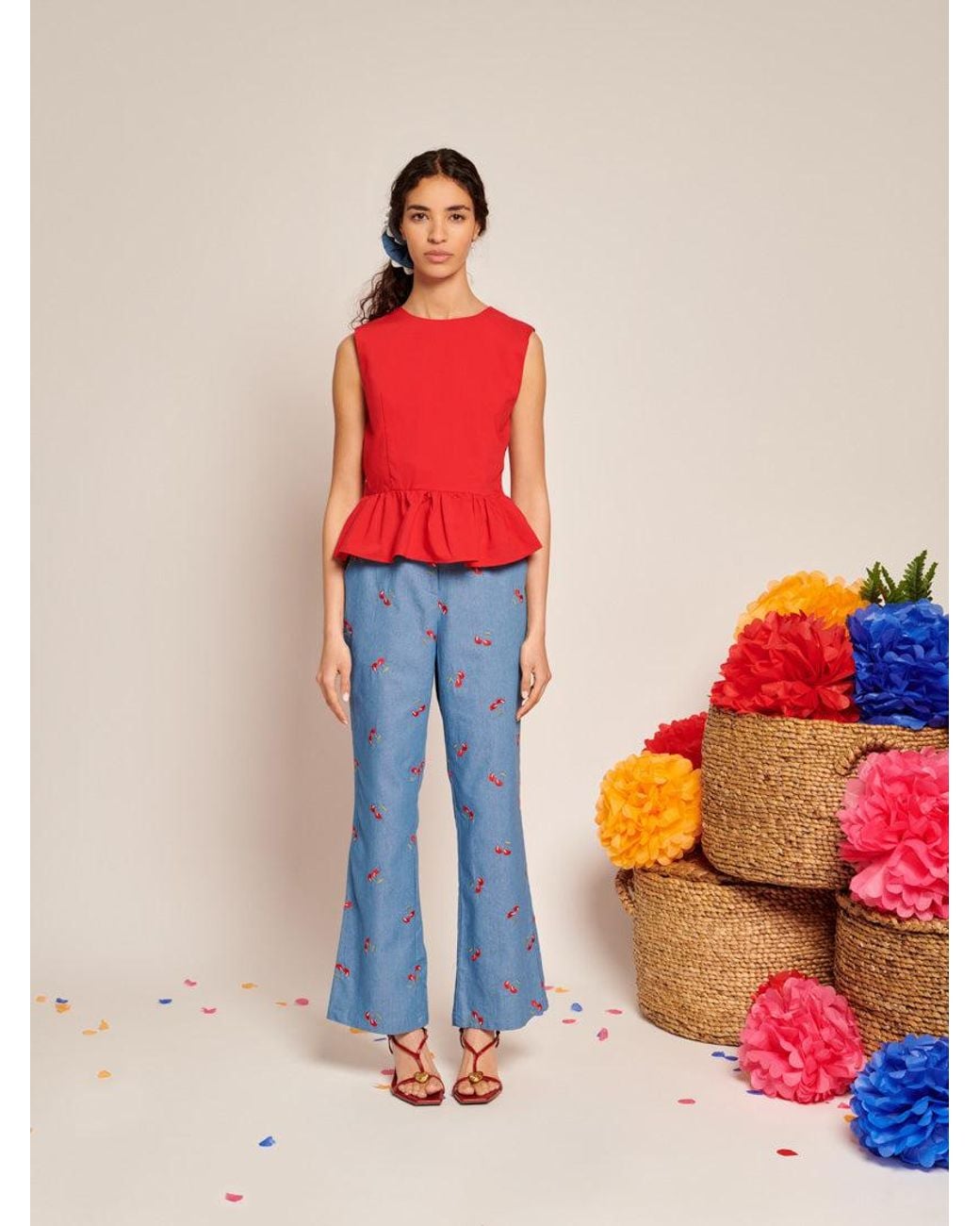 Sister Jane Red Carmen Open Back Top