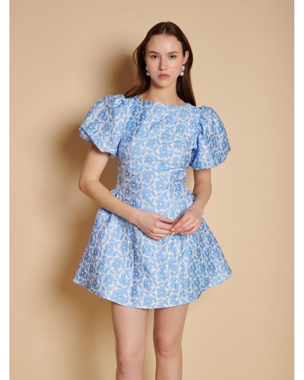 Sister Jane Blue Bilberry Jacquard Mini Dress
