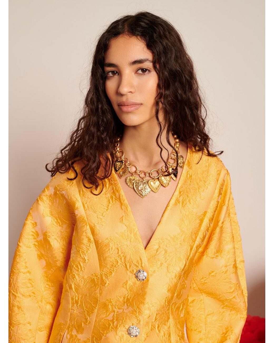 Sister Jane Orange Sol Jacquard Blazer