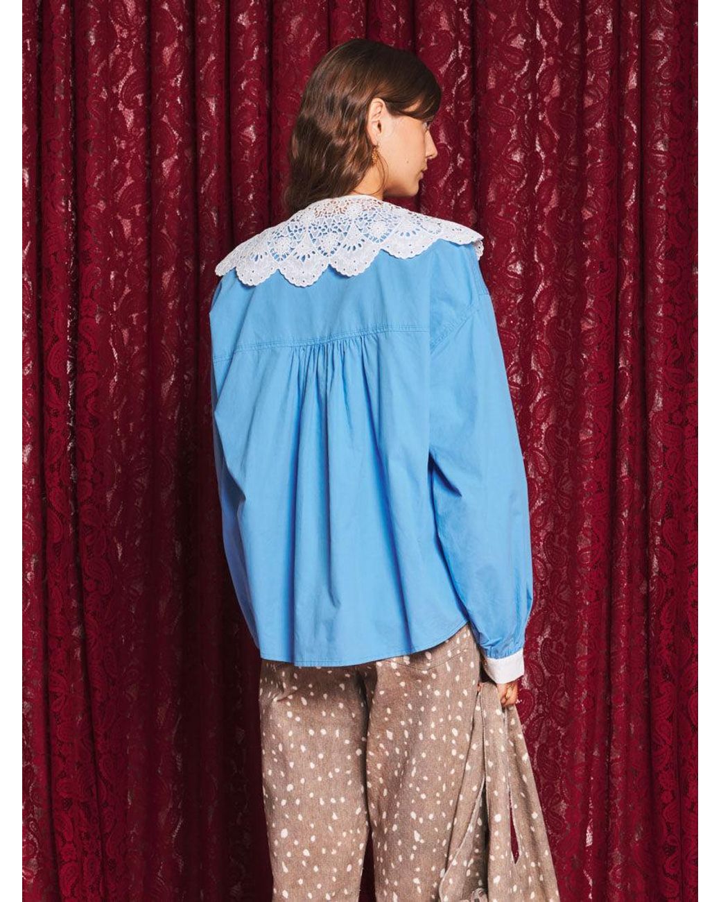 Sister Jane Red Azurite Collar Blouse