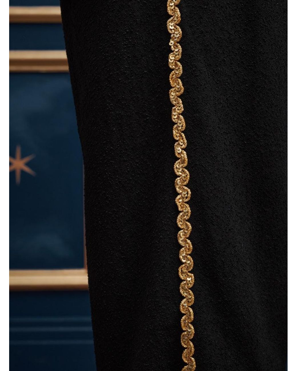 Sister Jane Blue Dylan Sequin Trim Trousers