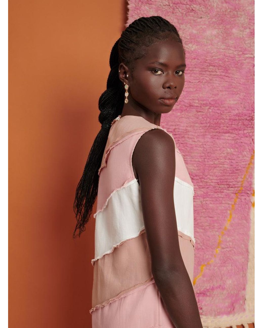 Sister Jane Orange Ghospell Bea Striped Midi Dress