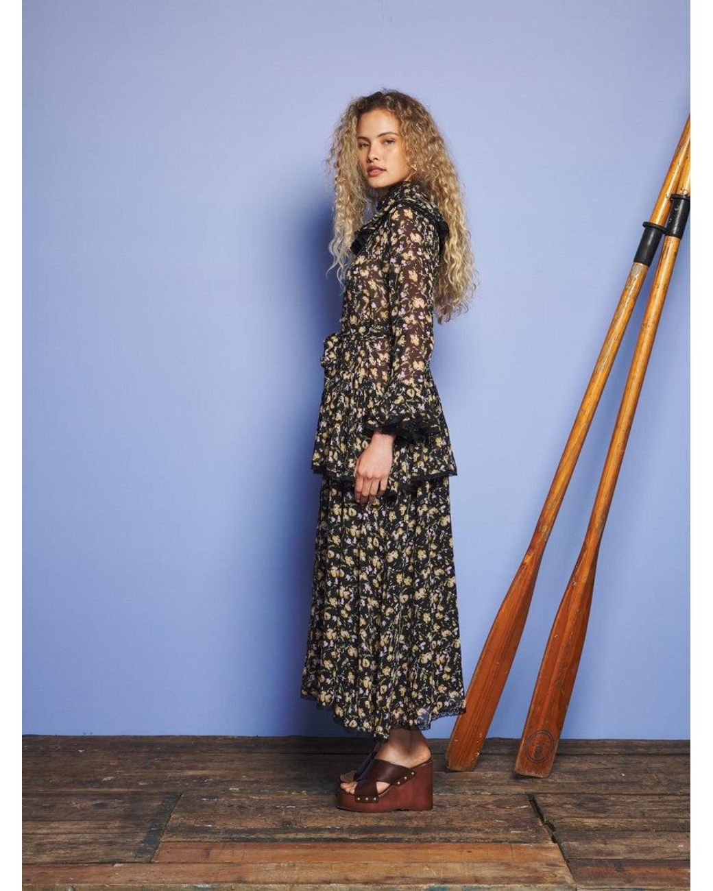 Sister Jane Blue Windswept Floral Maxi Dress