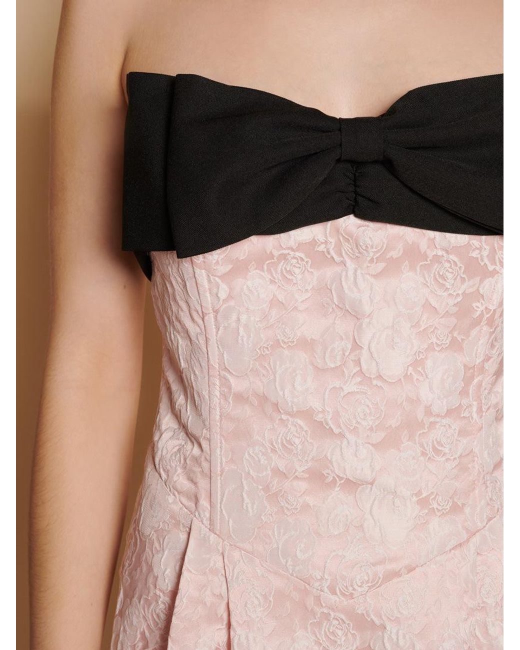 Sister Jane Natural Anders Jacquard Bow Midi Dress
