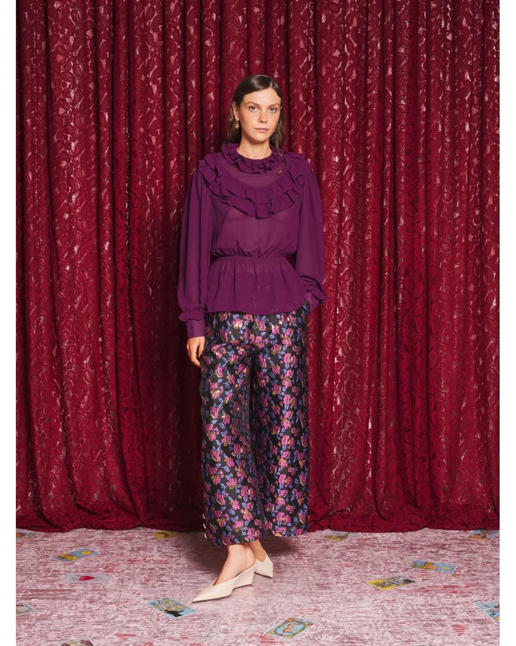 Sister Jane Purple Velora Ruffle Top