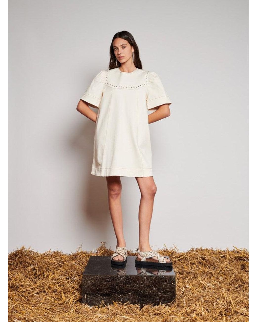 Sister Jane White Ghospell Quincey Drill Mini Dress