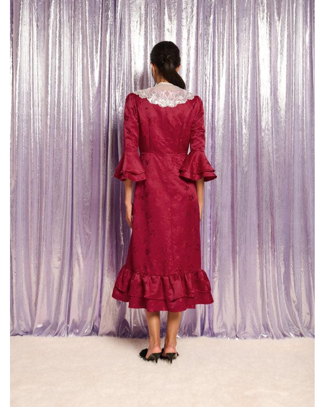 Sister Jane Pink Denver Jacquard Midi Dress