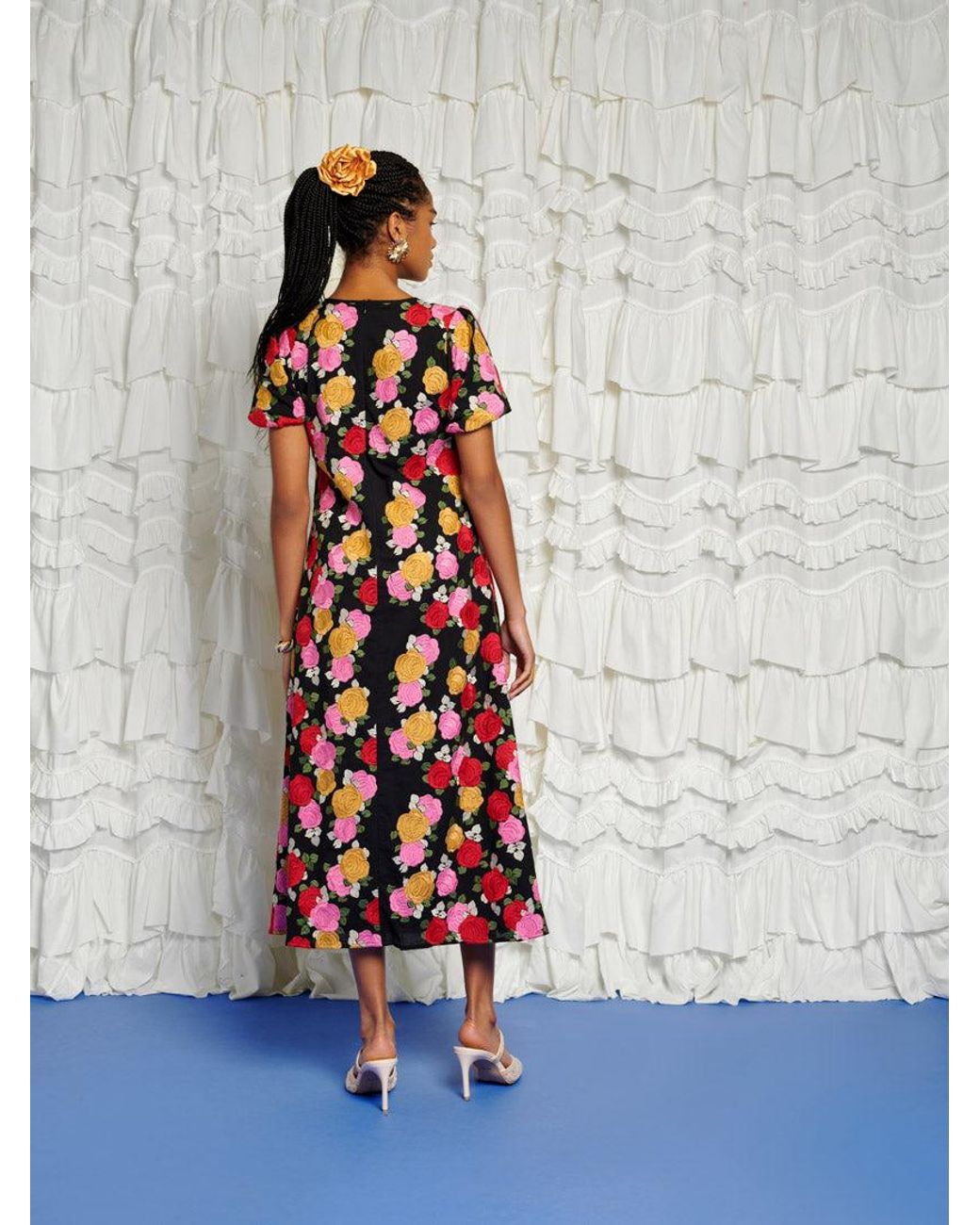 Sister Jane White Dream In Bloom Embroidery Midi Dress