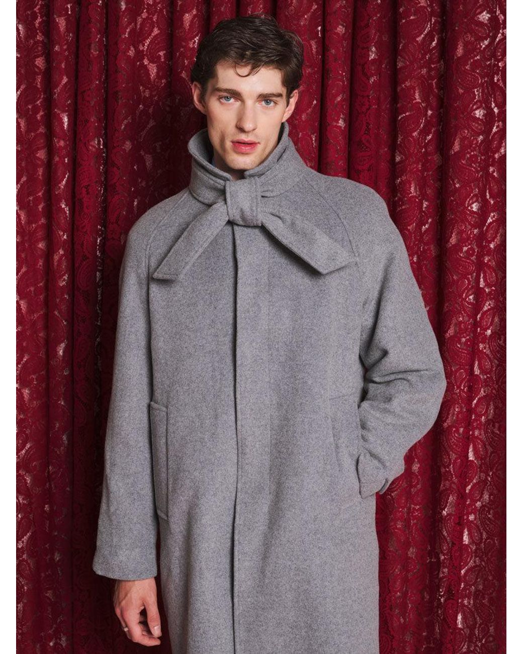 Sister Jane Red Morrigan Coat With Neck Tie